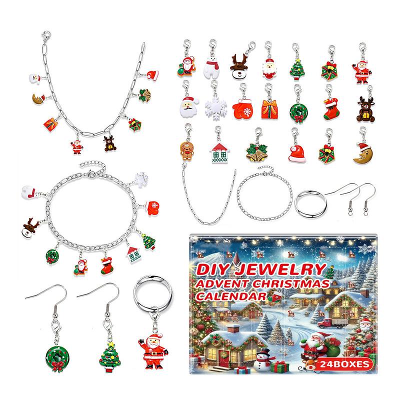 Jewelry Making Kit For Kids - Weihnachtsschmuck Adventskalender DIY Armbandherstellungsset 2025, Weihnachtsgeschenk