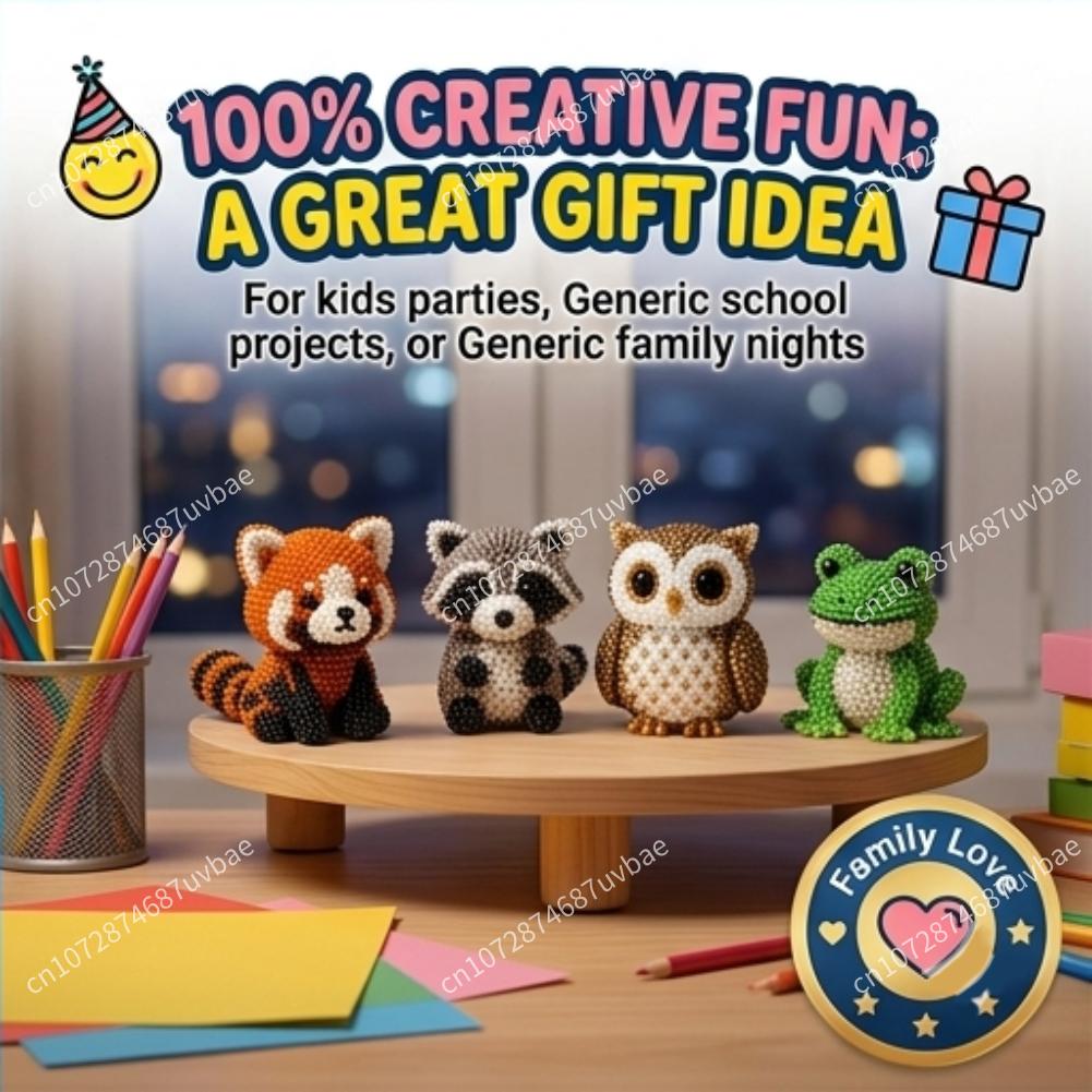 Jewelry Making Kit For Kids - Mini 3D Tierperlen-Bastelset Niedliches Vogel- und