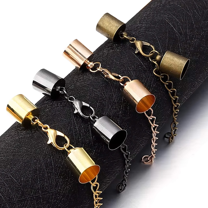 Jewelry Making Designs - 10Sets Lederband Endkappen mit Karabinerverschluss Verlängerungskette