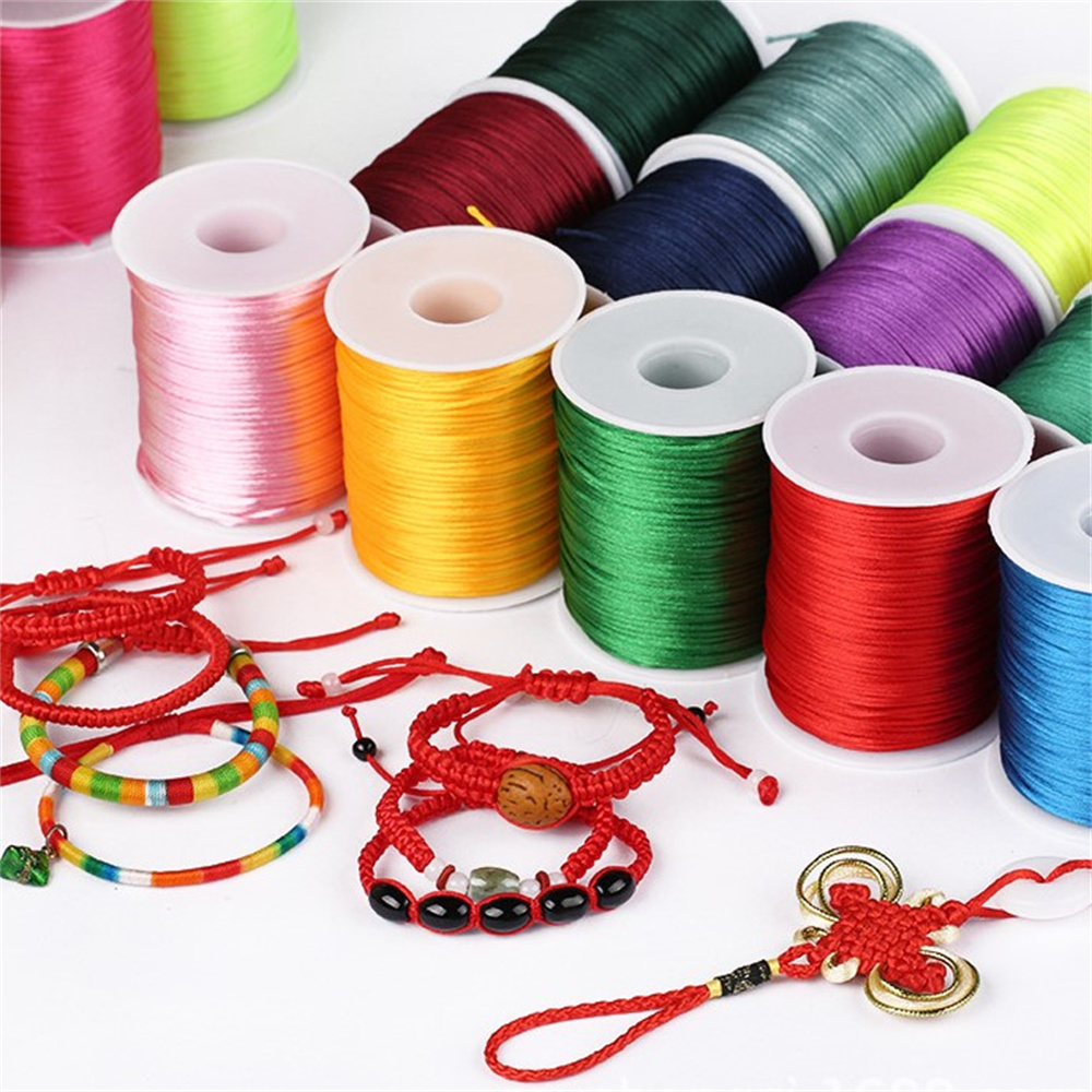 Knotting Cord Silk - 1mm Seil 50Meter/Rolle Satin Rattail Polyester