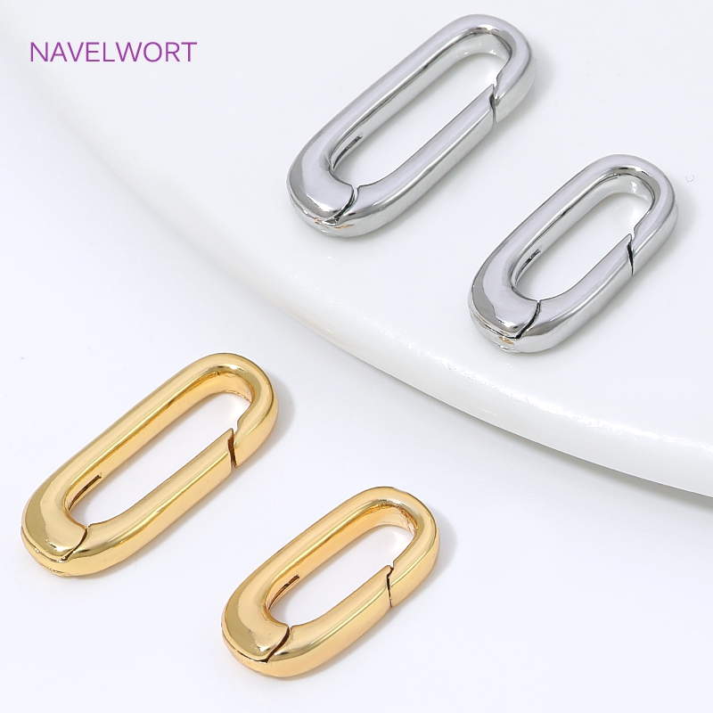 Jewelry Making Designs - 1/2/4 Stück 18K vergoldete ovale Federverschlüsse